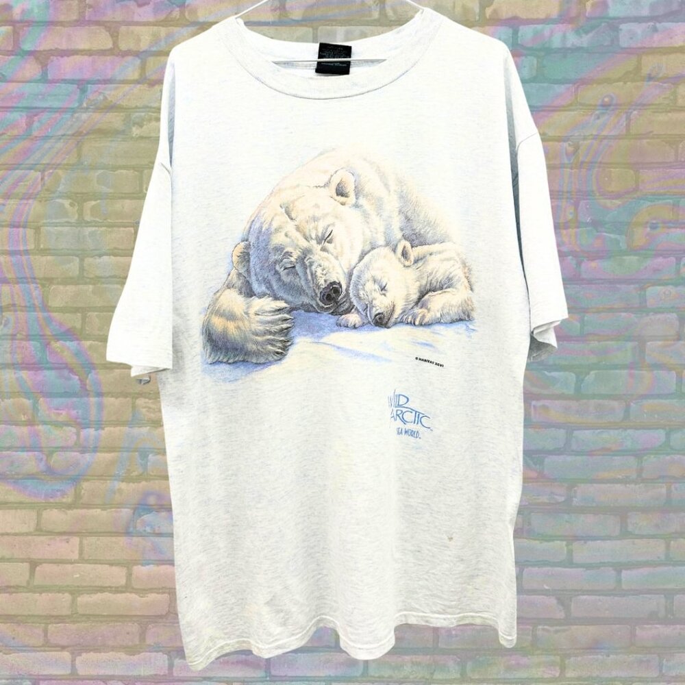 [SOLD] Polar Bear Habitat 90s Vintage Wild Arctic Made in USA Animal XL Shirt